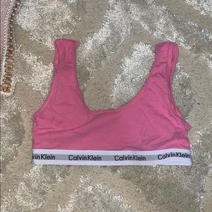 Pink Calvin Klein bra